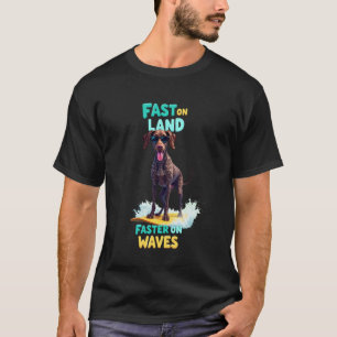 Cool German Shorthaired Pointer Surfing Dog T-Shirt