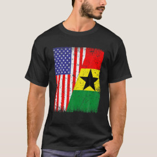 Cool Ghana Flag USA American Flag Patriotic T-Shirt