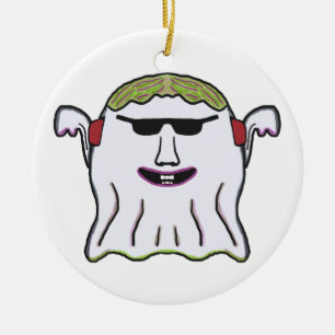 Cool Ghost Ceramic Ornament