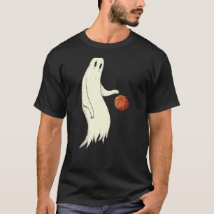 Cool Ghost Dribbling Basketball  Halloween Basketb T-Shirt