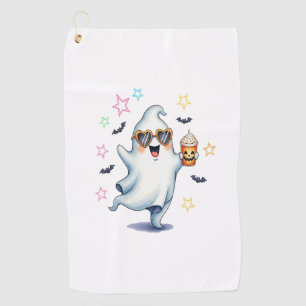 Cool Ghost Halloween Vibes Golf Towel