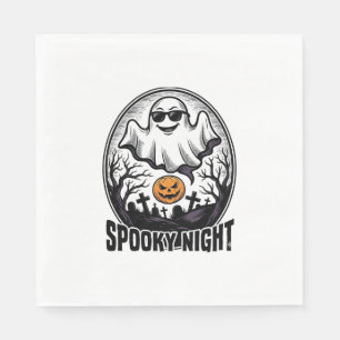 Cool Ghost Halloween Vintage Engraving Tee Art_1 Napkin