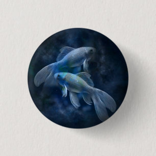 Cool Ghostly Goldfish 1 Inch Round Button
