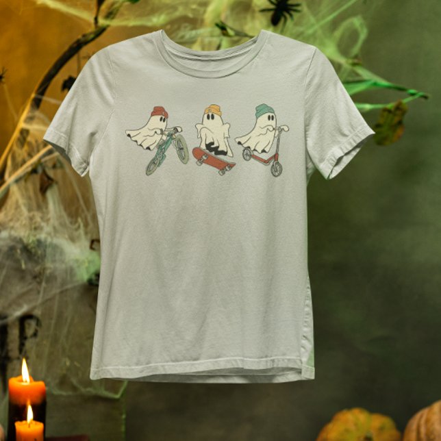 Cool Ghosts Skateboarding Bike Riding T-Shirt (Creator Uploaded)