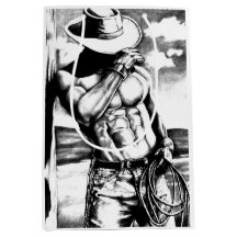 Cool Gift Bag For Him Art Cowboy Bodybuilder