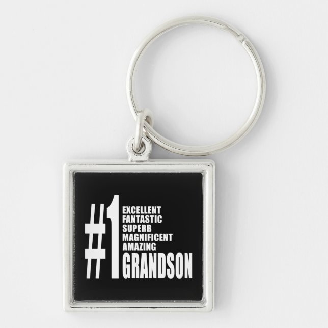 Cool Gifts for Grandsons : Number One Grandson Keychain (Front)
