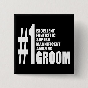Cool gifts for Grooms : Number One Groom 2 Inch Square Button