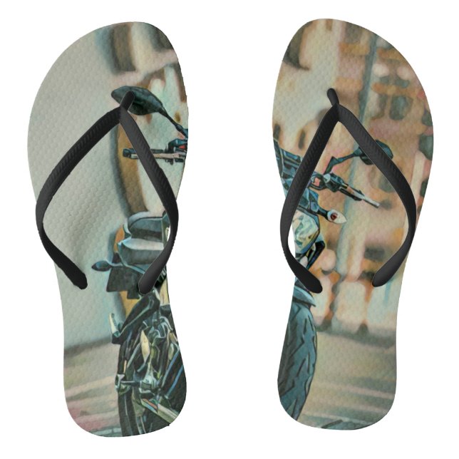 Cool gifts for motorcyclists flip flops (Footbed)