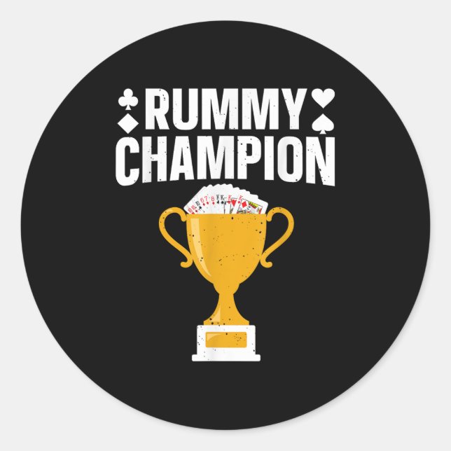 Cool Gin Rummy Design For Men Women Card Game Rumm Classic Round Sticker (Front)