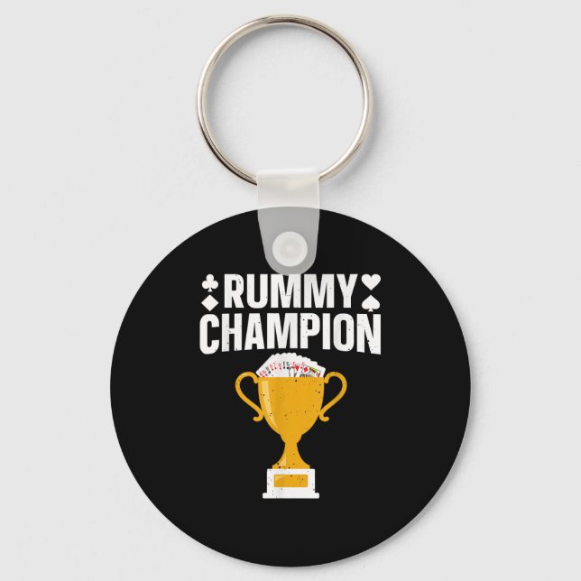 Cool Gin Rummy Design For Men Women Card Game Rumm Keychain (Front)