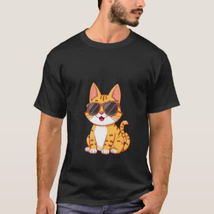 Cool Ginger Cat Sunglasses Funny Happy Summer Art  T-Shirt