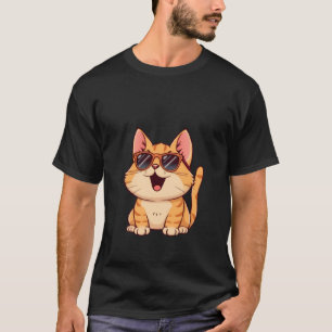 Cool Ginger Cat Wearing Sunglasses Funny Happy ✨🐾 T-Shirt