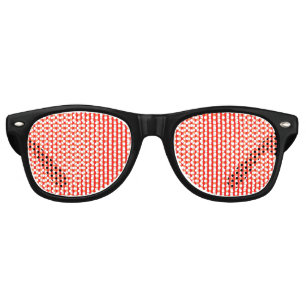 Cool Gingham Orange, Red and White Pattern Design Retro Sunglasses