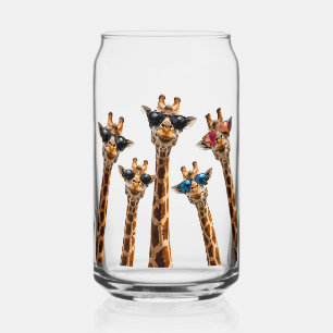 cool girafes crowd can glass