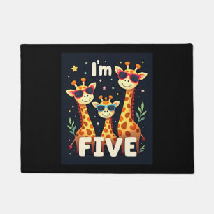 Cool Giraffe 5th Birthday Party 5 Year Old Toddler Doormat