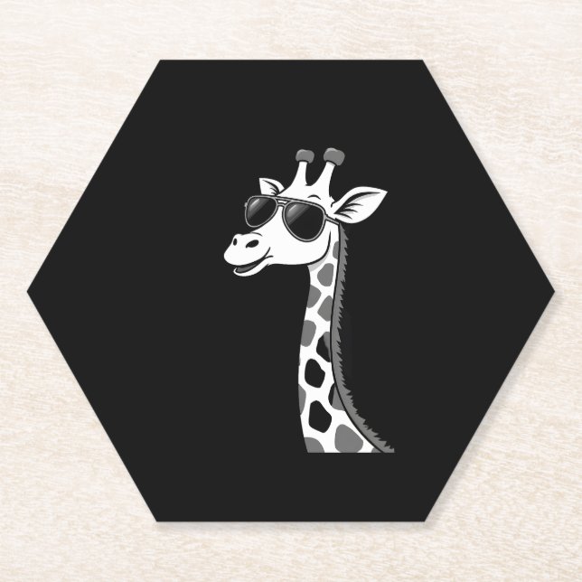 Cool Giraffe Art For Men Women Kids Animal Lover A Paper Coaster (Front)