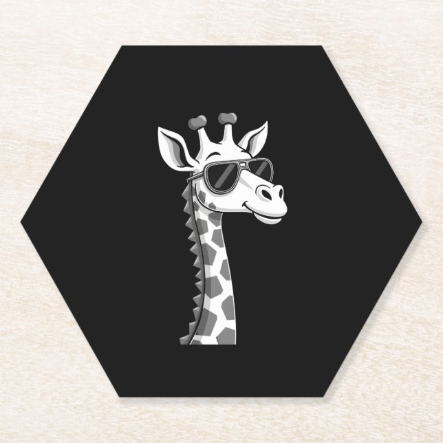 Cool Giraffe Art For Men Women Kids Animal Lover A Paper Coaster (Front)