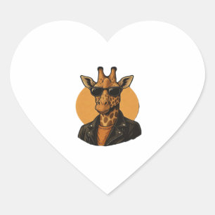 cool giraffe Classic T-Shirt Heart Sticker