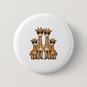 Cool Giraffe Family Sunglasses Vintage Engraving T 2 Inch Round Button
