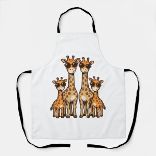 Cool Giraffe Family Sunglasses Vintage Engraving T Apron