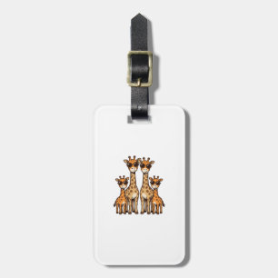 Cool Giraffe Family Sunglasses Vintage Engraving T Luggage Tag