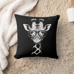 Cool Giraffe Graphic Casual Summer Funny Cute Anim Throw Pillow