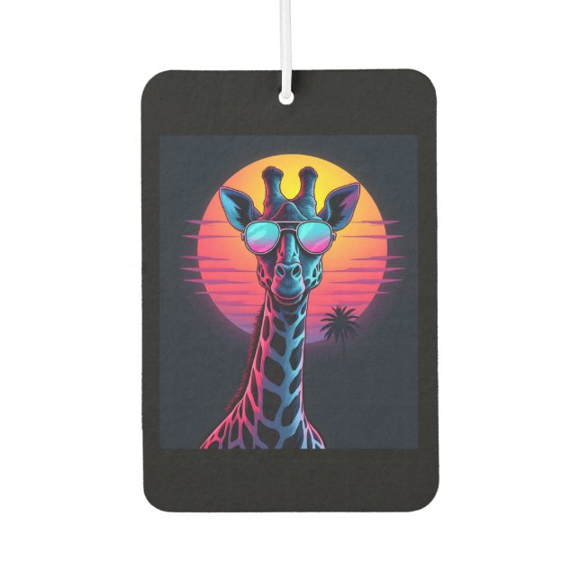 Cool Giraffe In Sunglasses Under Sunset Long Sleev Air Freshener (Front)