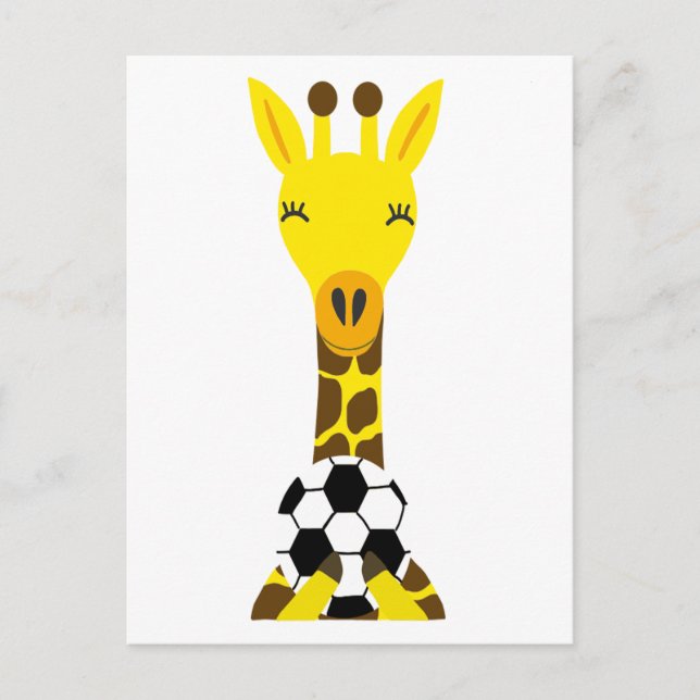 Cool Giraffe Playing Soccer Postcard (Front)
