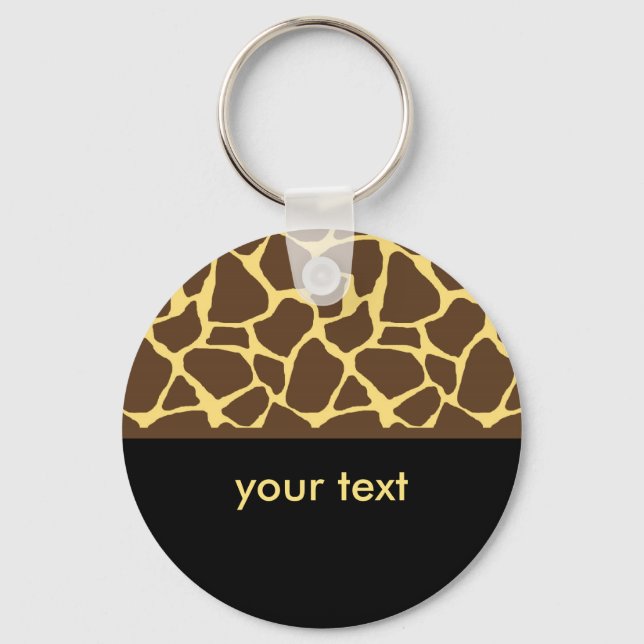 Cool Giraffe Print Keychain (Front)