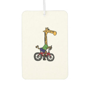 Cool Giraffe Riding Bicycle Air Freshener