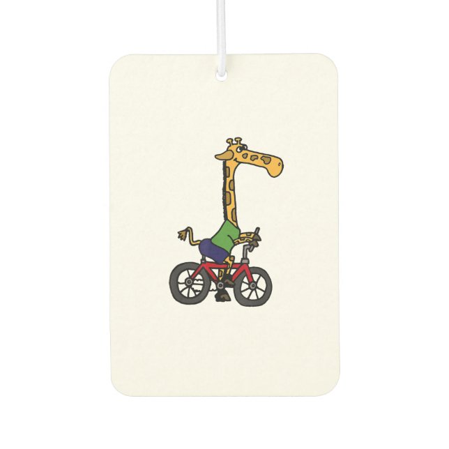 Cool Giraffe Riding Bicycle  Air Freshener (Front)