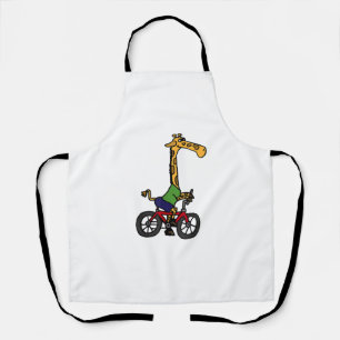 Cool Giraffe Riding Bicycle Apron