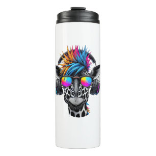 Cool Giraffe Sunglasses Headphones Giraffes   Thermal Tumbler