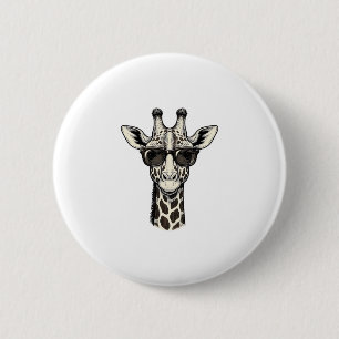 Cool Giraffe Sunglasses Vintage Engraving Shirt_1 2 Inch Round Button