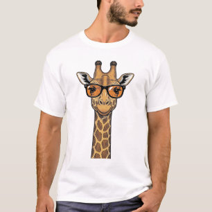 Cool Giraffe Sunglasses Vintage Engraving Shirt De