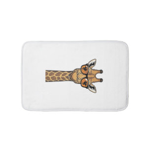 Cool Giraffe Sunglasses Vintage Engraving Shirt De Bath Mat
