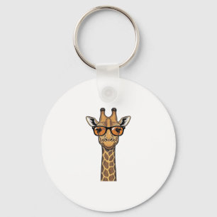 Cool Giraffe Sunglasses Vintage Engraving Shirt De Keychain