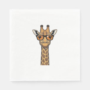 Cool Giraffe Sunglasses Vintage Engraving Shirt De Napkin