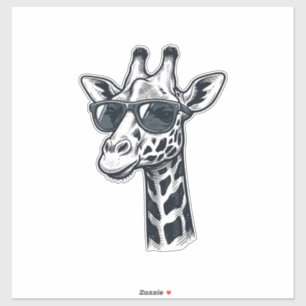 Cool Giraffe Sunglasses Vintage Engraving T-Shirt_