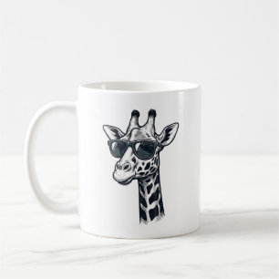 Cool Giraffe Sunglasses Vintage Engraving T-Shirt_ Coffee Mug