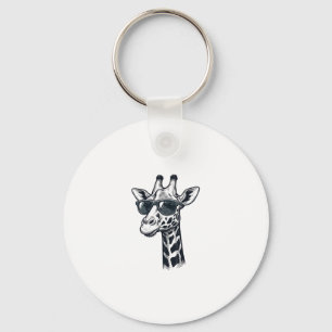 Cool Giraffe Sunglasses Vintage Engraving T-Shirt_ Keychain