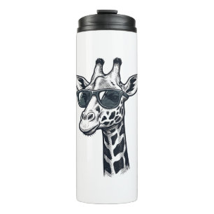 Cool Giraffe Sunglasses Vintage Engraving T-Shirt_ Thermal Tumbler