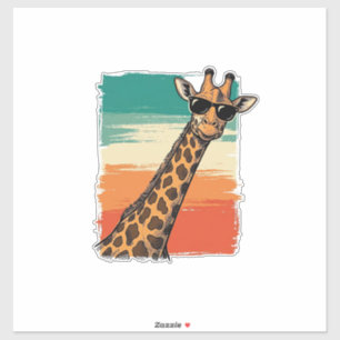 Cool Giraffe Sunglasses Vintage Sunset Shirt_1