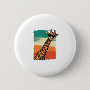 Cool Giraffe Sunglasses Vintage Sunset Shirt_1 2 Inch Round Button