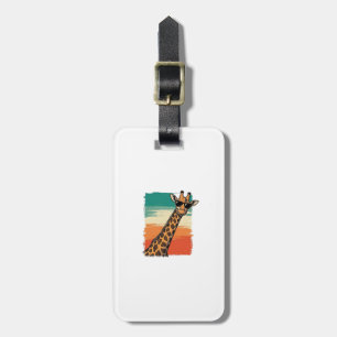Cool Giraffe Sunglasses Vintage Sunset Shirt_1 Luggage Tag