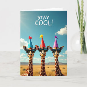Cool Giraffe Trio Birthday Card
