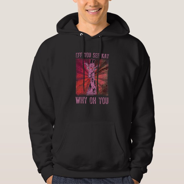 Cool Giraffe With Glasses Hoodie (Front)