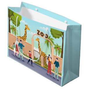 cool giraffe zoo party kids unisex large gift bag