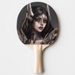 Cool Girl Goth Warrior Ping Pong Paddle