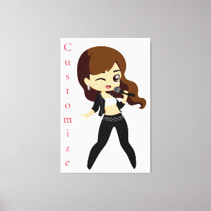Cool Girl Sings Karaoke Thunder_Cove Canvas Print